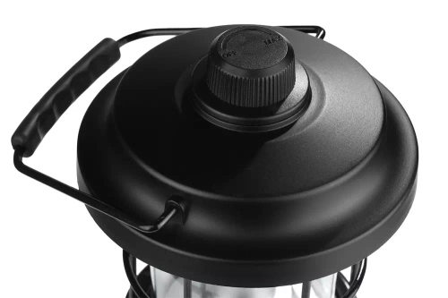 LED-Campinglampe im Retro-Design mit Powerbank-Funktion | stufenlose Helligkeits- und Farbtemperaturregelung | 3.000 mAh, 20–260 lm, 5–120 h, IPX6 | schwarz | MY-880