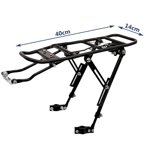 Universal-Hinterradgepäckträger mit Federklappe | Aluminium verstellbarer Gepäckträger bis 27 kg | BIK-ZJ667