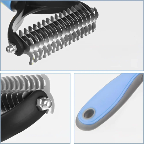 Tierfellpflegebürste | Unterwoll- und Felltrimmer | Modell PDS-179-BLUE