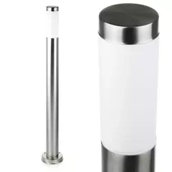 Gartenleuchte Stehleuchte rund für E27 Leuchtmittel | 90 cm, 230 V, Edelstahl | LLR-90CM