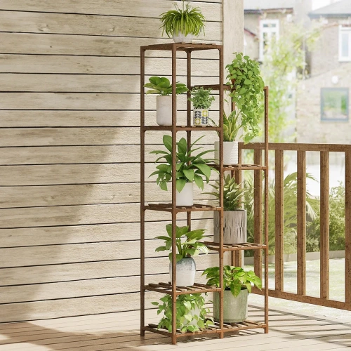 Holzblumenständer für Töpfe | Pflanzenständer | Blumenregal | NZ252-BAMBOO