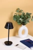 Tischlampe mit eingebautem Akku | Nachtlicht mit drei Leuchtfarben | Stimmungsvolle Lampe für Hotel, Restaurant | HJA15-SCHWARZ
