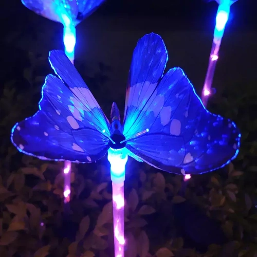 Gartensolar-LED-Lampe Schmetterling | 73 cm, 600 mAh | FLD-42-BLUE
