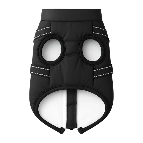 Winterhundejacke mit Geschirr | Größe M | schwarz | PET-016M-BK