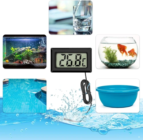 Digitales Thermometer | Mini-Messgerät mit wasserdichter Sonde | KTM-050-SCHWARZ