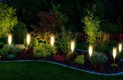 LED-Gartenleuchte Solar Blume Pampasgras | 73 cm, 600 mAh | FLD-04-W