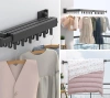 Klappbarer Kleiderständer | Faltbarer Wäscheständer | Wandhakenleiste | LYJ-T90-BLACK