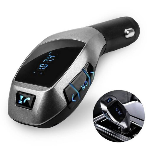 Bluetooth FM-Transmitter für Auto mit LED-Anzeige | USB-Ladegerät | Freisprecheinrichtung | X5