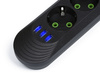 Steckdosenleiste 3 m | 4 Steckdosen + 3x USB | schwarz | LH-F04U