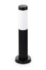 Gartenstandleuchte mit rundem Sockel für E27-Glühbirne | 230V Stromversorgung, Edelstahl | Mattschwarz, 45cm | LLR-45CM