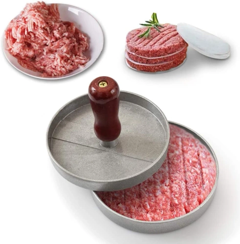 Burgerpresse | Fleischwolf | Grillfleischform | HM-S117-SILBER
