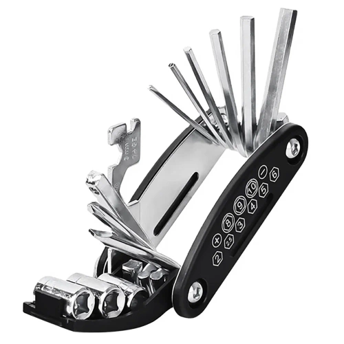 Fahrrad-Multitool - Inbusschlüssel, Aufsätze, Steckschlüssel | Werkzeuge 16-in-1 | Schlüsselset | MFT-16in1