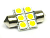 WW Auto LED Birne C5W 6 SMD 5050 Warmweiß
