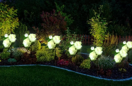 Solarblume | Solar-LED-Gartenlaterne Peonia weiß | 80 cm, 600 mAh | FLD-10-WHITE