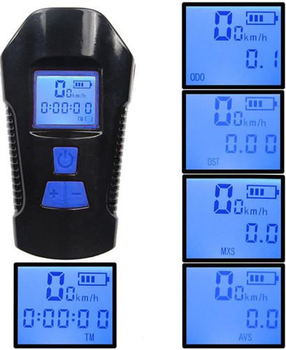 LED-Fahrrad-Frontleuchte | integrierte Hupe 120 dB | Fahrradcomputer-Funktion | 4 Leuchtmodi, 300 lm, 8 h Laufzeit, 1.500 mAh | BL063