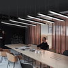 Modern Lineare LED Hängelampe 20W, Aluminium Pendelleuchte | Höhenverstellbar | 120 x 7 cm