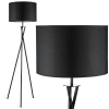Schwarze Stehlampe | Modernes, stilvolles Licht für Wohnzimmer, Schlafzimmer | Schwarze Stehlampe mit Metallgestell | HM113-BLACK