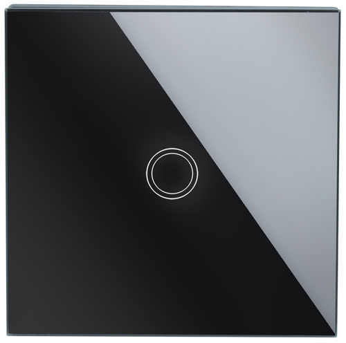 Einzelner Touch-Lichtschalter | gehärtetes Glas | schwarz | SW86-1