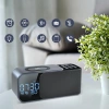 FM-Radio mit Wecker und kabellosem Ladegerät | Multifunktionswecker mit Bluetooth | WD-500-BK