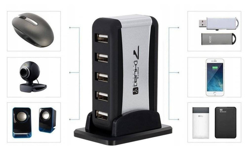 Aktiver USB 2.0 HUB | 7-Port USB Verteiler | YT50