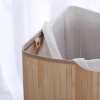 Natürlicher Wäschekorb | Bambus-Spielzeugkiste | Holzwäschekorb | Einzelkorb für Wäsche im Badezimmer | Eckkorb | AYL-60L-LIBR
