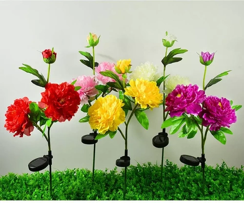 Solarblume | Solar-LED-Gartenlaterne Peonia weiß | 80 cm, 600 mAh | FLD-10-WHITE
