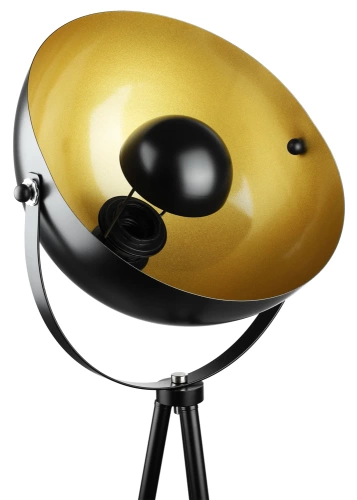 Metall-Stehleuchte | modernes, stilvolles Design für Wohnzimmer und Schlafzimmer | schwarz-gold | DYT-L125-BLACK