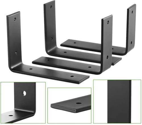 Regalträger-Set 4 Stück | Regalwinkel 24 cm | JZ-L235-BLACK