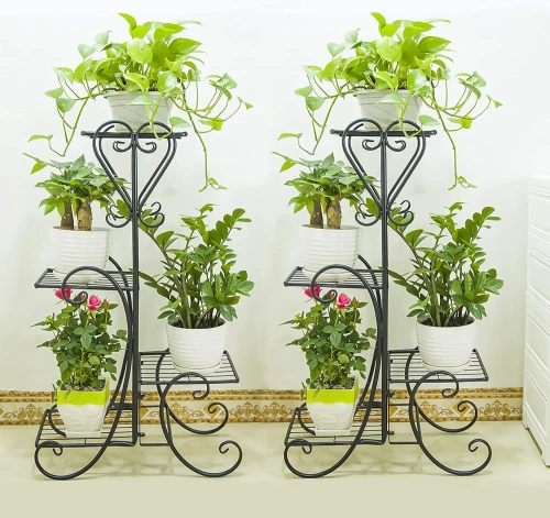 Metall-Pflanzenständer | Regal für Pflanzen | schwarz | MF-S05-BLACK