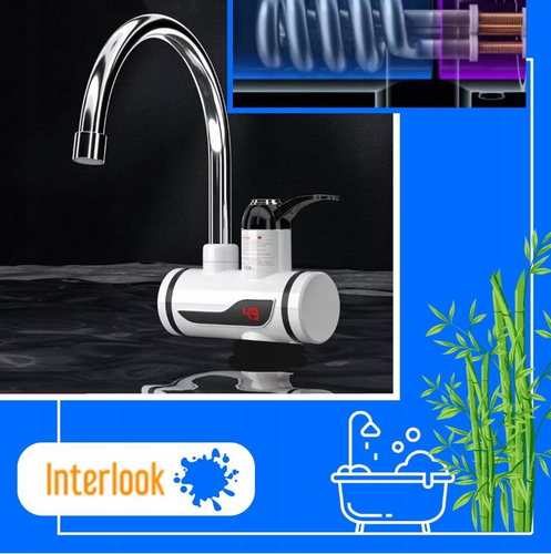 Elektrischer Duschbrausekopf mit Heizfunktion | einstellbarer Auslauf | Durchlauferhitzer mit Handbrause | Weiß | RX-018-WHITE