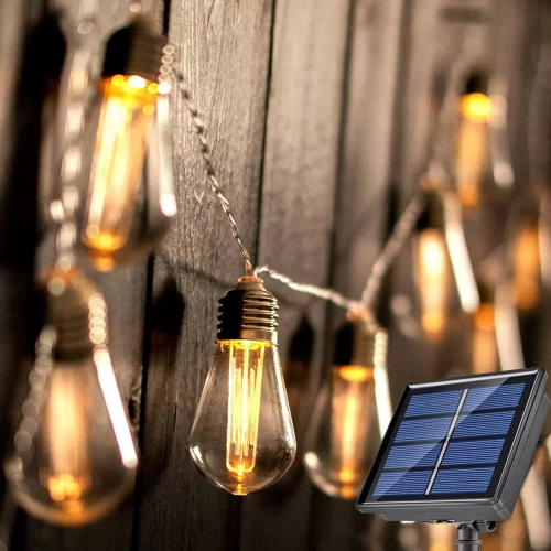 Solar LED Lichterkette, Gartenleuchte zum Einstecken | 20 LED-Lampen | 6 Meter | SDC-S20LED-6M
