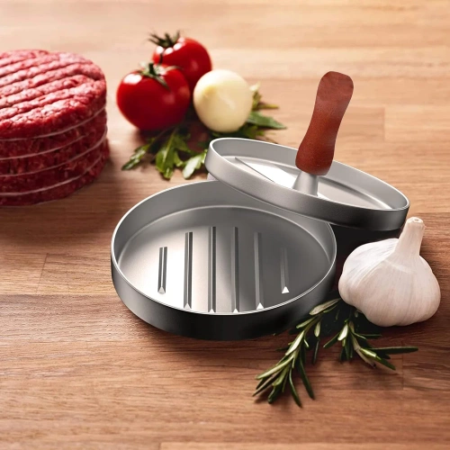 Burgerpresse | Fleischwolf | Grillfleischform | HM-S117-SILBER