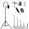 4-in-1 | Ringlicht 260 mm | Einstellbares Stativ 210 cm | Netzladegerät WA-001 | Bluetooth iOS / Android Fernbedienung | SENY 260T