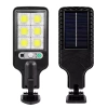 Solar-Gartenleuchte mit Dämmerungs- und Bewegungssensor | IP65, 72 COB LED-Lampen, IR-Fernbedienung | LD-616B-72COB