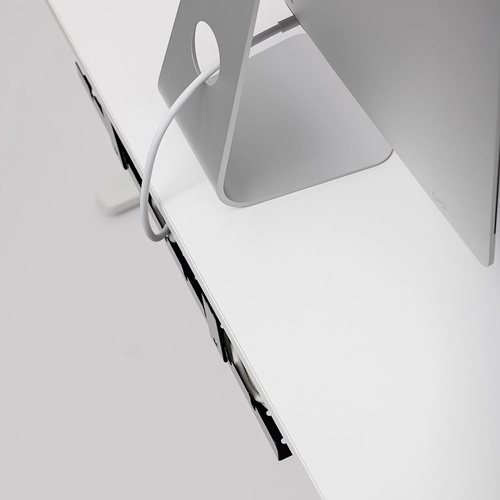 Kabel-Organizer für Schreibtischunterbau 50 cm | Korb, Führung, Halterung | Schwarz | CWT-O1