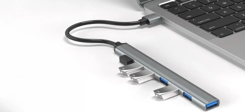 USB-Hub mit 7x USB-A-Anschlüssen | Adapter, 7-in-1-Verteiler | HUB