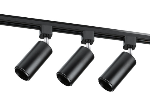 Modern Schienensystem Komplettset | Schienenbeleuchtung | 1m Schienenprofil + 3x flammige GU10 Spot Strahler | Deckenlampe
