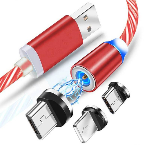 3-in-1 2M | Leuchtendes magnetisches Ladekabel für Telefon mit 3 Anschlüssen | AM67