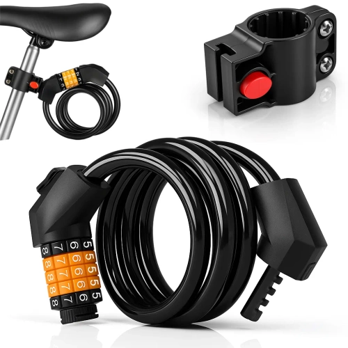 Fahrradschloss mit 5-stelligem Zahlencode | flexible Kabelschlaufe 100 cm | BLC0563