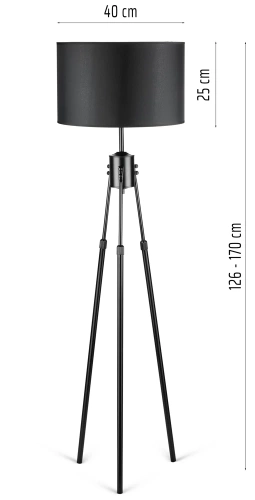 Stehleuchte für Wohnzimmer und Schlafzimmer | modernes, stilvolles Design, Metallgestell | schwarz-gold | DYT-L155-BLACK