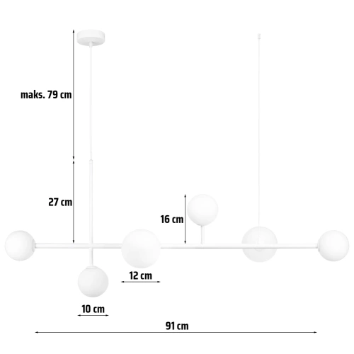 LED-Pendelleuchte | 6-flammig | weiß | CDL-G610S-WHITE