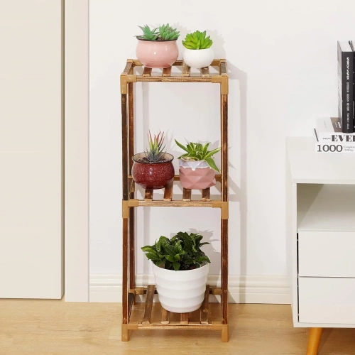Holzblumenständer für Töpfe | Pflanzenständer | Blumenregal | NZ237-BAMBOO