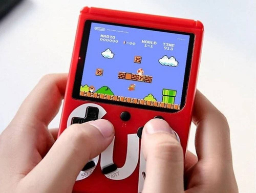 Mini tragbare Retro-Spielekonsole mit Controller | 400 Spiele 3.0 | RS400-Double