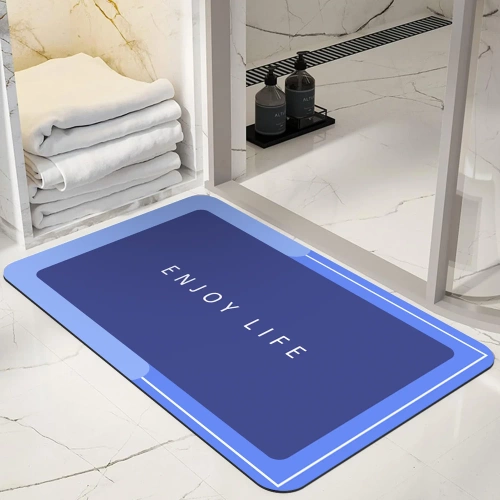 Badematte | Schnelltrocknender Badteppich | Rutschfester Badteppich | GZN-640-BLUE