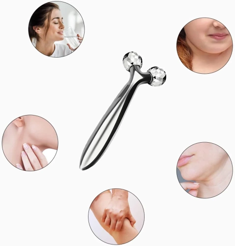 Gesichtsmassagegerät | Rotierender Gesichts- und Körperroller | AL-306B-SILVER