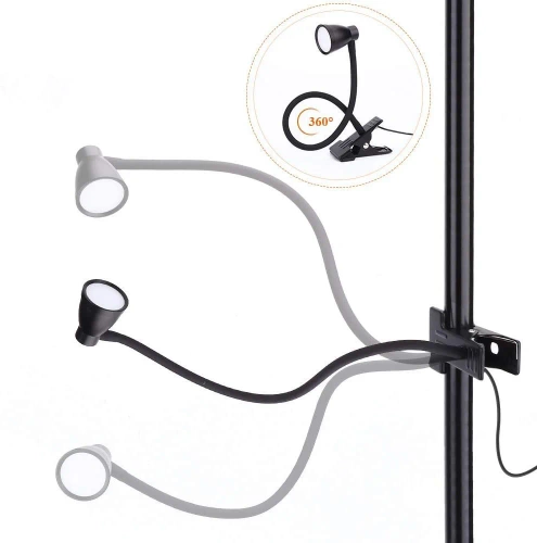 Schreibtischklemmlampe | Flexible Leselampe | Nachtlicht mit Farbwechseloption | USB-LED-Lampe | FH-08-5W-BK