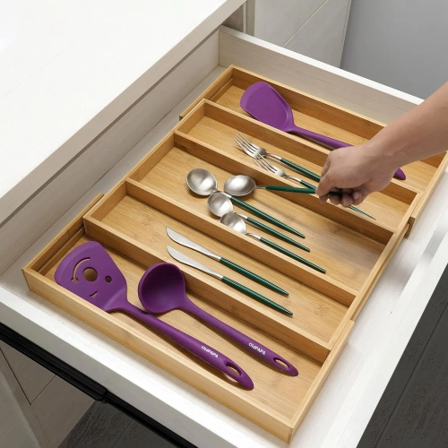 Besteck-Organizer | Schubladeneinsatz aus Bambus | KBT-G513