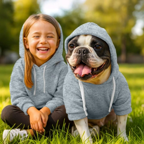 Hoodie für Hunde und Katzen | Größe M | grau | PET-015M-GY