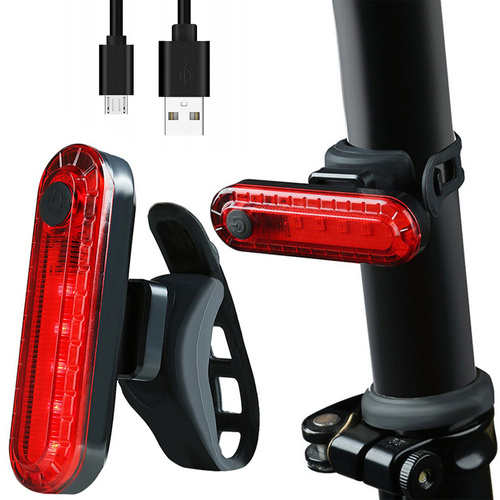 LED-Fahrradrücklicht | 5 Dioden, 4 Leuchtmodi, 50lm, eingebauter Akku | BL056