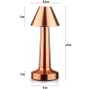 Kabellose Tischlampe | Touch-Nachtlicht mit einstellbarer Lichtfarbe | USB-Lampe | HJA12-COPPER